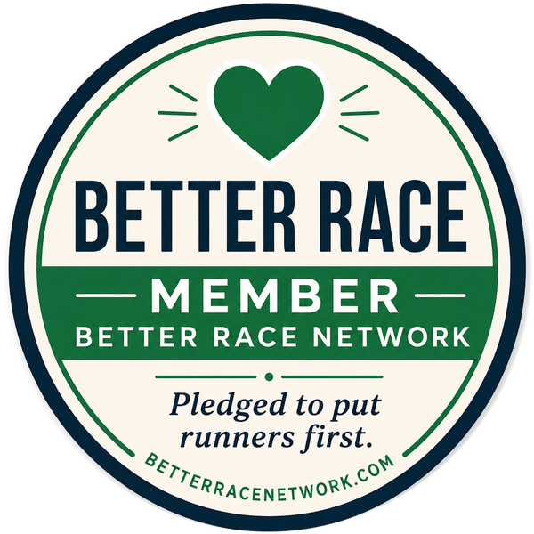 Better Race member badge — Member, Better Race Network. Pledged to put runners first.